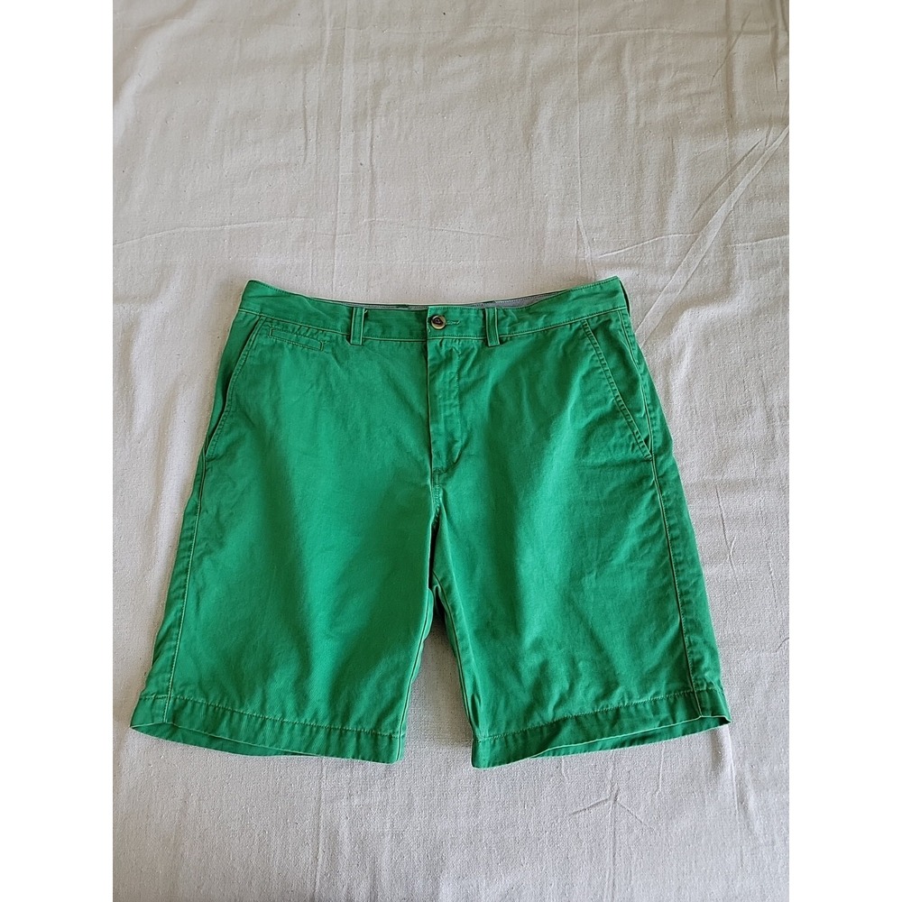 Nordstrom Mens Shop Chino Shorts Mens 36W Green Cotton Twill Flat Front Casual